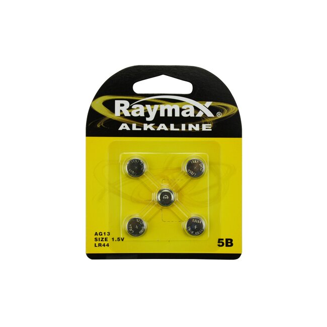 Raymax Lithium 1.5V Knoopcel AG13 - 5 stuks