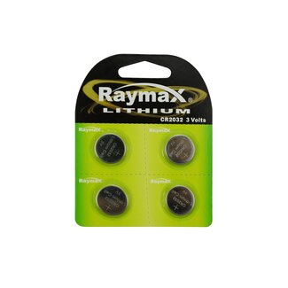 Raymax Lithium knoopcel CR2032 - 3V - 4 stuks - veelzijdig gebruik