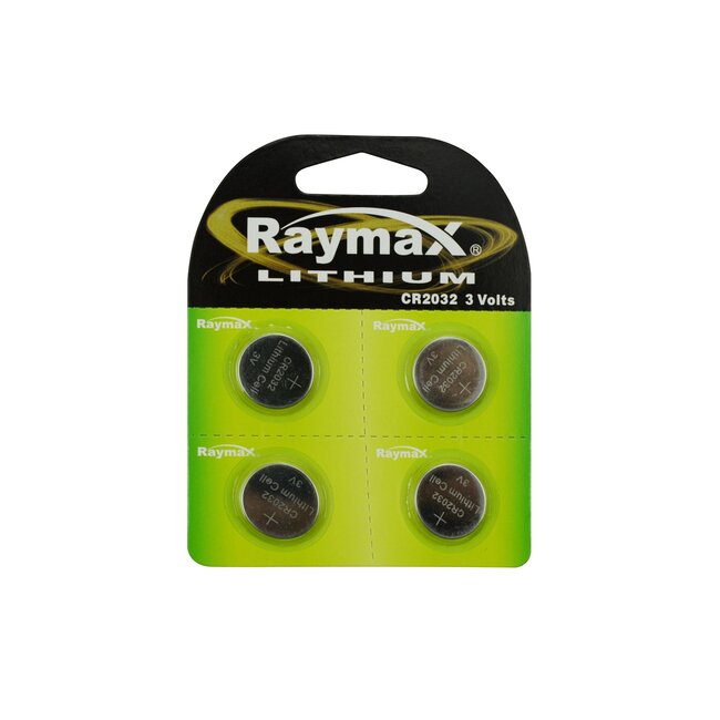 Raymax Lithium knoopcel CR2032 - 3V - 4 stuks - veelzijdig gebruik