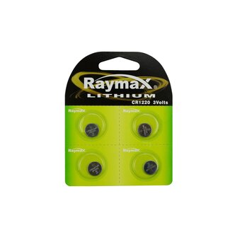 Raymax Lithium knoopcelbatterijen - 3V - CR1220 - 4 stuks