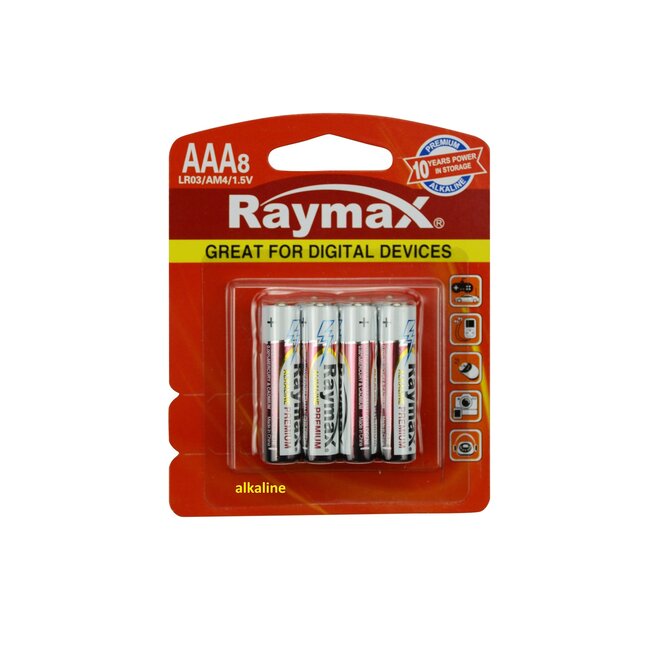 Raymax AAA Batterijen - LR03 - Alkaline - 8 stuks