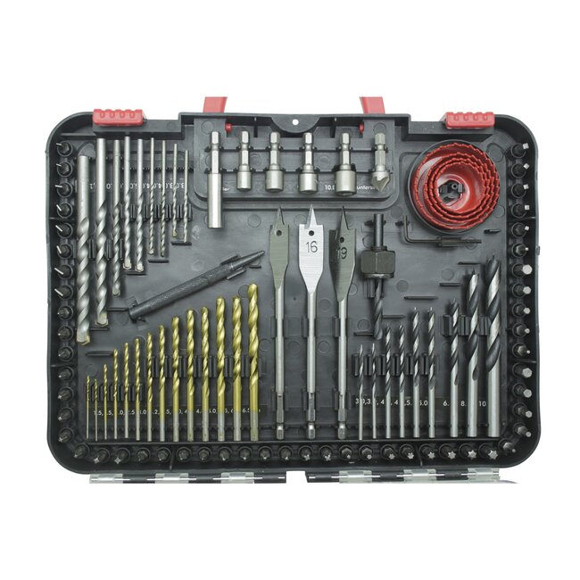 Benson 100-delige boor- en bitset - veelzijdige accessoires - inclusief dopsleutels en gatenzagen