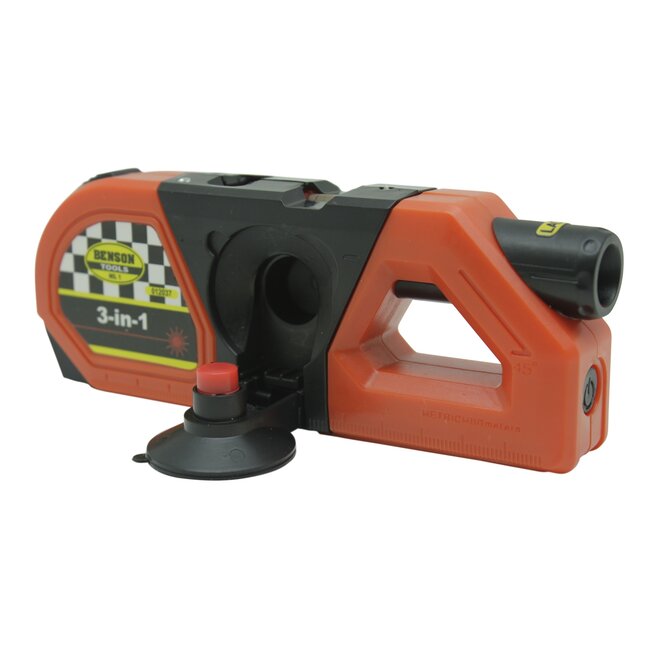 Benson Rolmaat met laser en waterpas - 3-in-1 - 3m/10m bereik - Rood/Zwart