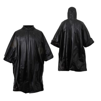 Benson Stijlvolle regenponcho met capuchon - lichtgewicht - universele maat - zwart