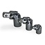 Benson Verloop knie set - 3 delig - verchroomd gehard staal - 360 graden draaibaar - grijs