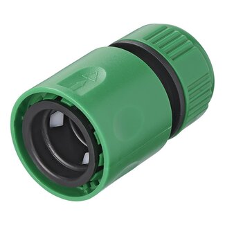 Pro Plus Slangkoppeling met Waterstop - Kunststof - voor 1/2 inch en 5/8 inch Tuinslangen - Groen - Universeel