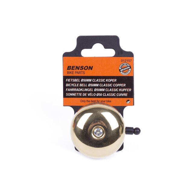 Benson Retro fietsbel - koperkleur - Ø 50 mm - luid geluid - eenvoudig te monteren