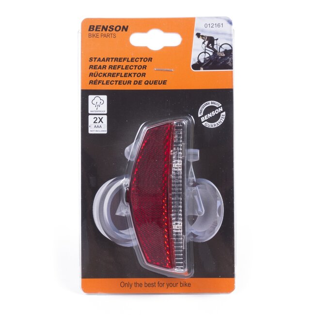 Benson LED fietsachterlicht - staartreflector - 2 heldere LED's - eenvoudig te monteren