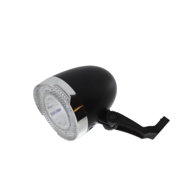 Benson LED Fietskoplamp Zwart - Chroom Compact