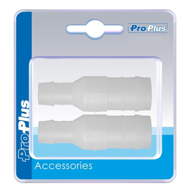 ProPlus Slangreduceerstuk - Recht - Ø 19 x 12 mm - Wit - Set van 2