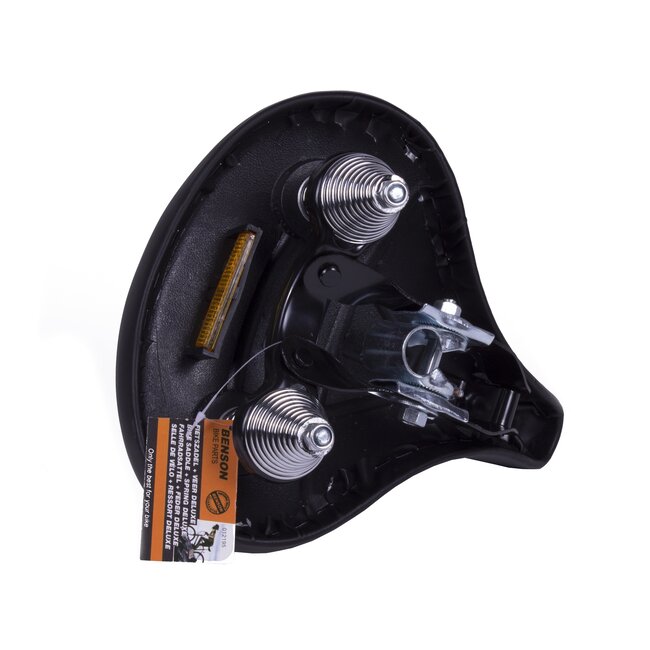 Benson Classic retro fietszadel - waterdicht kunstleer - 26 x 25 cm - zwart