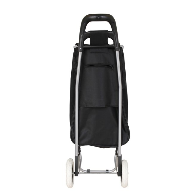 Benson Inklapbare boodschappentrolley - 40 liter - ergonomisch handvat - zwart - 92 cm hoog