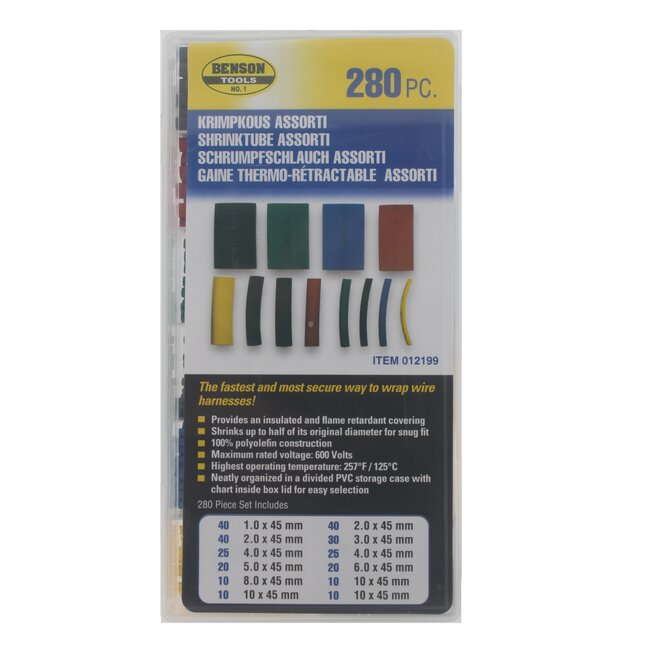 Benson Krimpkous Assortiment - 280-delig - Diverse Kleuren - Handige Opbergbox