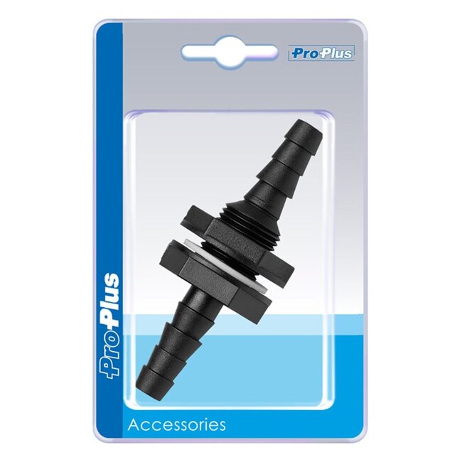 ProPlus Watertank doorvoer recht - Ø 10 x 12 mm - zwart - eenvoudig te installeren - hoge barstdruk