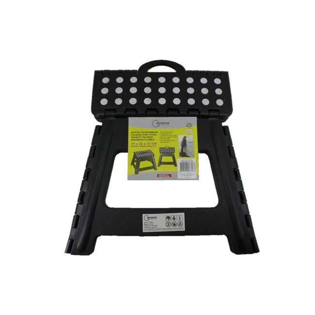 Benson Opvouwbaar caravantrapje - anti-slip - draagbaar - 30 cm - grijs