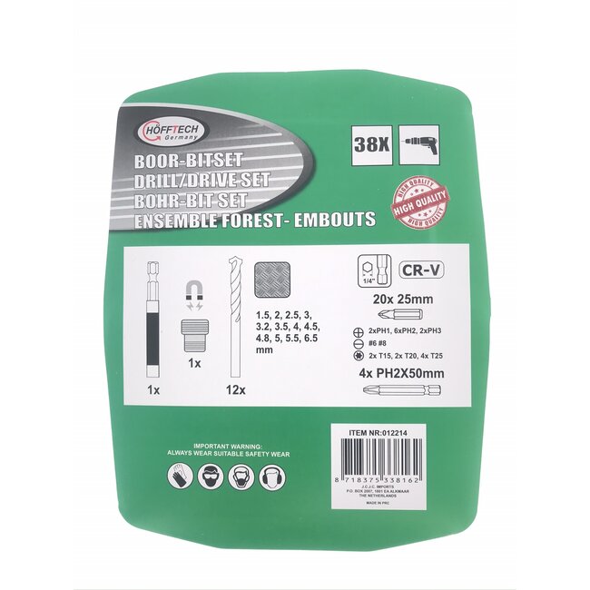 Hofftech Magnetische boor- en bitset - 38-delig - Inclusief opbergkoffer