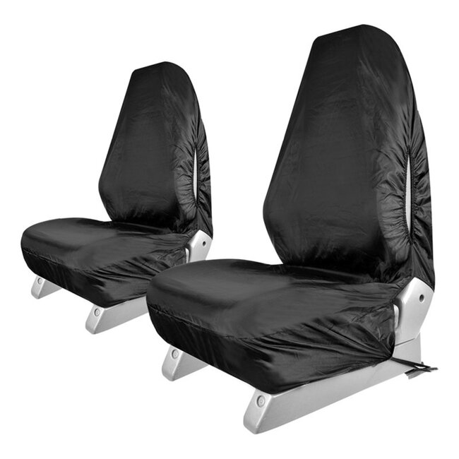 ProPlus Universele autostoelbeschermers - waterafstotend nylon - zwart - set van 2 stuks