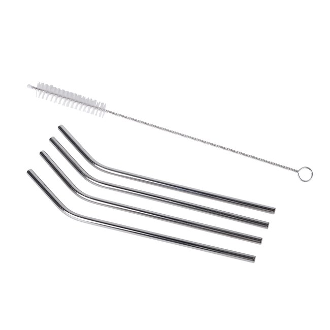 Benson Herbruikbare RVS rietjes - 21 cm - Afwasbaar - 4 stuks - Inclusief afwasborstel