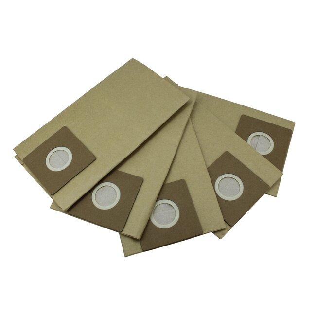 Hofftech Stofzuigerzakken - 5 stuks - 12 liter - voor nat- en droogzuigers - 1200 watt