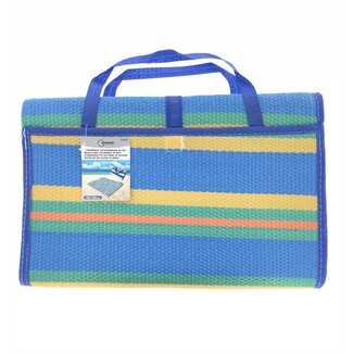 Benson Opvouwbare strandmat - natuurlijk geweven - 150 x 180 cm - draagbaar ontwerp