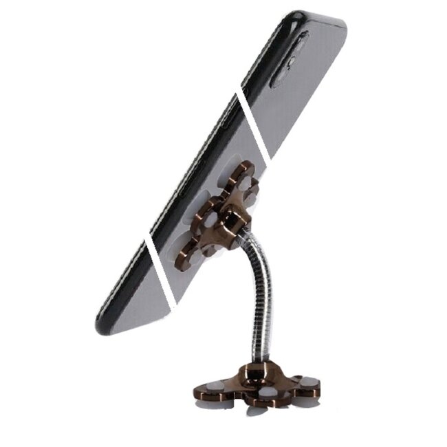 Benson Flexibele telefoonhouder - 360 graden draaibaar - Zuignap - Zwart - Universeel