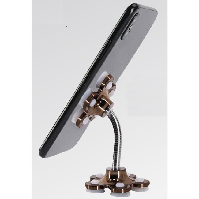 Benson Flexibele telefoonhouder - 360 graden draaibaar - Zuignap - Zwart - Universeel