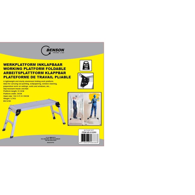 Benson Inklapbaar werkplatform - antislip - 91,5 x 30 cm - 150 kg draagvermogen