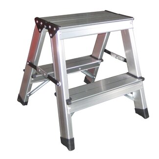 Benson Dubbele huishoudtrap - aluminium - 2 x 2 treden - anti-slip - 150 kg