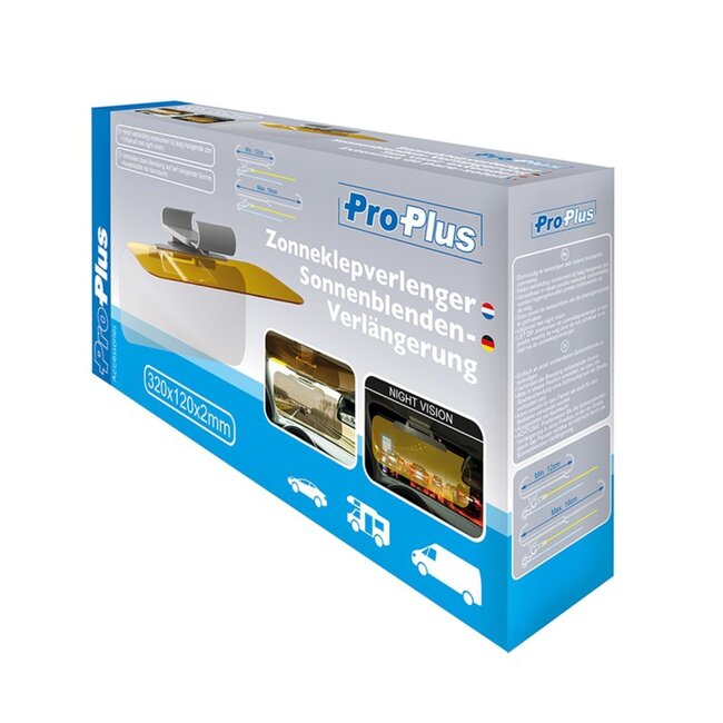 ProPlus Zonneklepverlenger met Night Vision - Verstelbaar - 320 mm - Beige/Geel