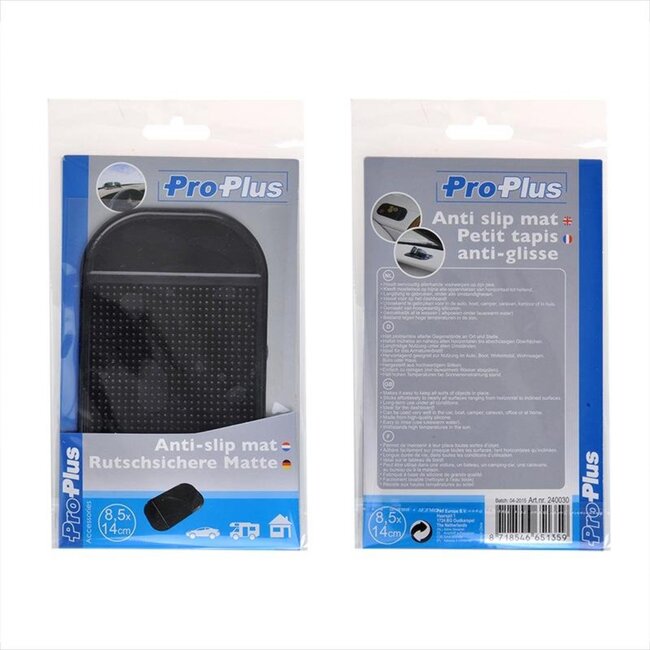 ProPlus Anti-slip mat - siliconen - hittebestendig - 8,5 x 14 cm - zwart
