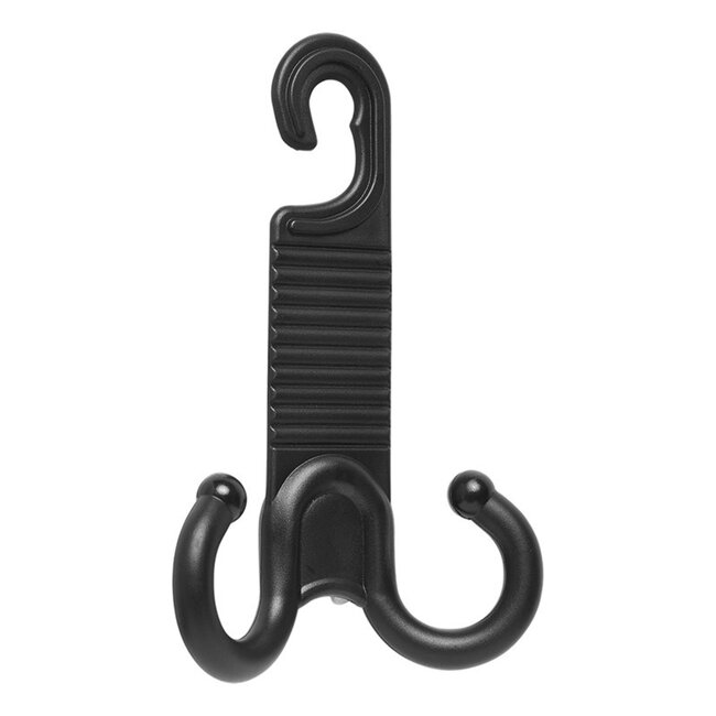 ProPlus Dubbele hoofdsteun hangers - multifunctioneel - zwart - set van 2