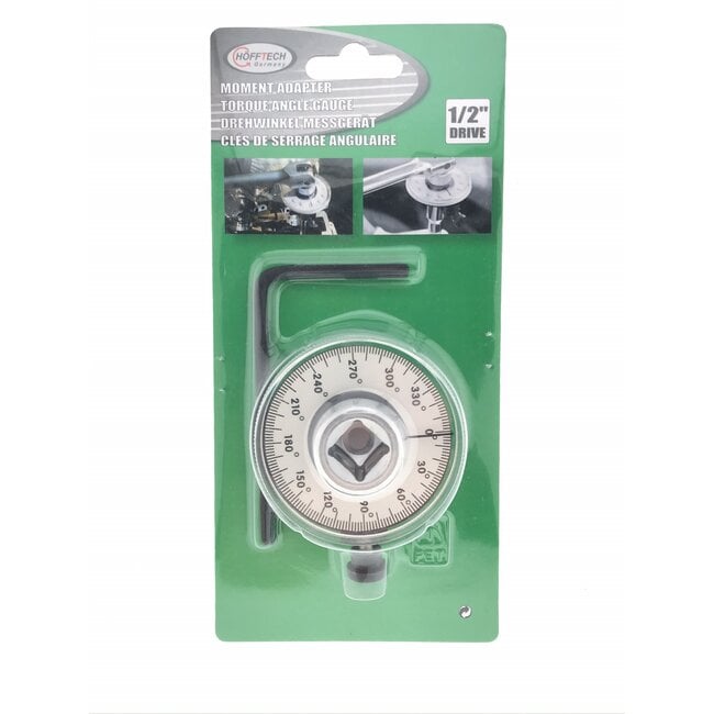 Hofftech Moment- en hoekverdraaiingsmeter - nauwkeurige 2-graden schaal - 1/2" aandrijving - chroom vanadium staal