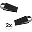 Benson Rubberen deurstopper - wigmodel - RVS beugel - set van 2 - 3 cm hoog