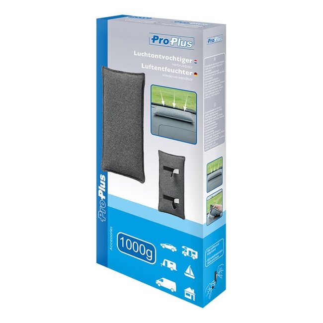 ProPlus Herbruikbare luchtontvochtiger - 500g absorptie - 31x14.5x3.5 cm - Zelfklevend klittenband