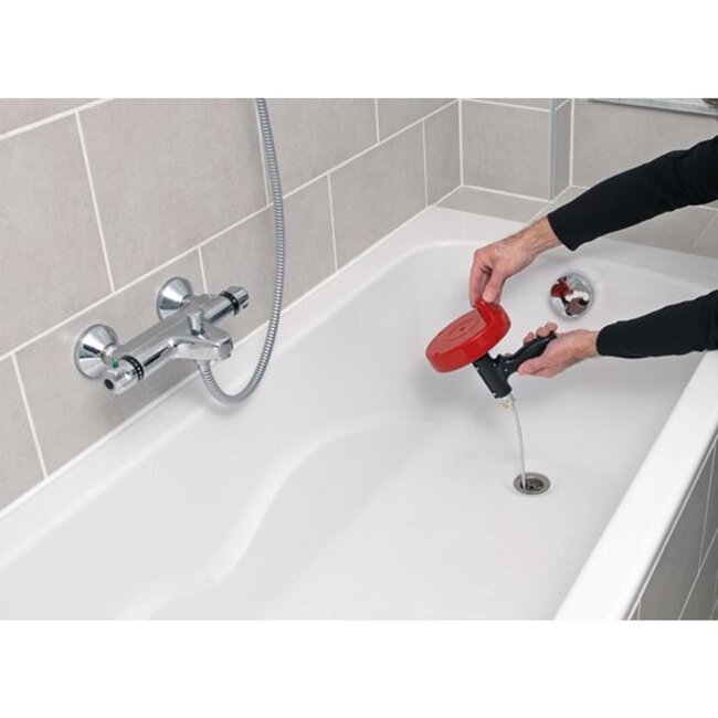 Benson Rioolveer met pistoolhandvat - 4 meter - Kurkentrekker uiteinde - Zink-gecoat veerstaal