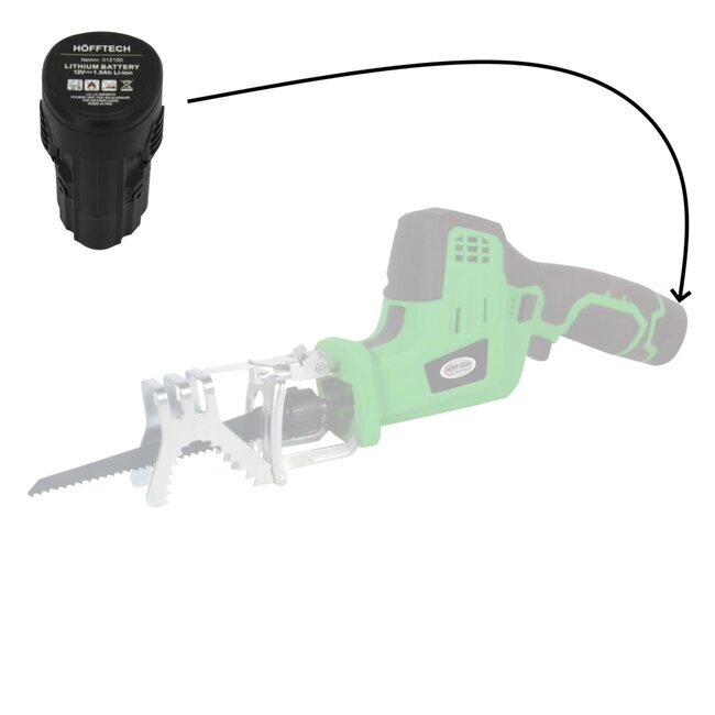 Hofftech Extra accu voor snoeizaag - 12V - 1.5A - draadloos - reserve voor continu gebruik