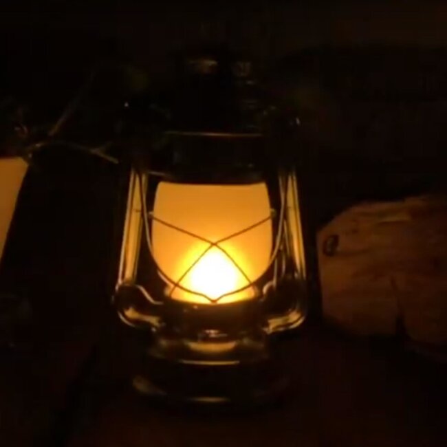 Benson Stormlantaarn - LED flame effect - dimbaar - 25 cm - aluminium