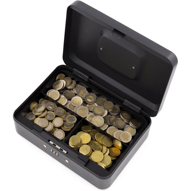 Benson Compacte geldkluis - combinatieslot - uitneembare bak - zwart - 25 x 18 x 9 cm
