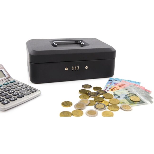 Benson Compacte geldkluis - combinatieslot - uitneembare bak - zwart - 25 x 18 x 9 cm