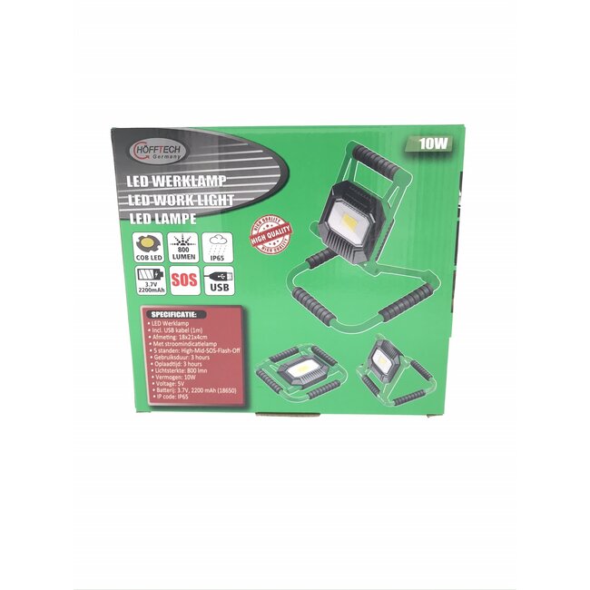 Hofftech LED bouwlamp - 10 watt - 800 lumen - waterdicht IP65 - 5V USB