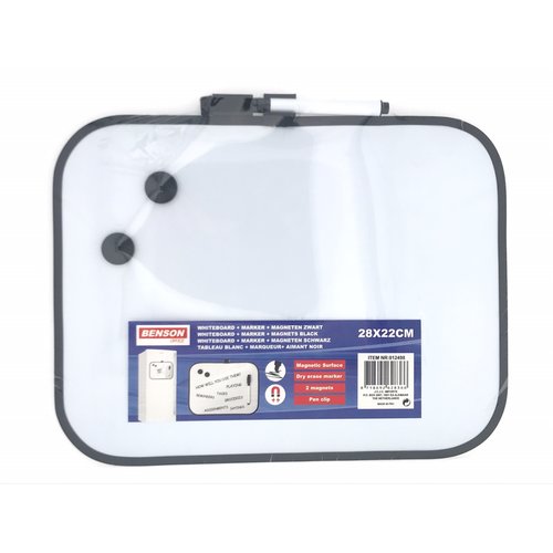 Benson Whiteboard met Stiften en Magneten - 28 x 22 cm Benson Whiteboard met Stiften en Magneten - 28 x 22 cm