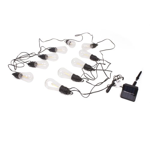 Benson Solar LED Lichtsnoer - 10 LED Lampen - 7.5 meter - Warm Wit - Binnen & Buiten Benson Solar LED Lichtsnoer - 10 LED Lampen - 7.5 meter - Warm Wit - Binnen & Buiten