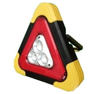 Hofftech Oplaadbare LED gevarendriehoek - rood waarschuwingslicht - 2000mAh - spatwaterdicht - met zonnepaneel