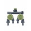 Benson 5-weg waterverdeler - 1/2" en 3/4" - grijs/groen - kunststof