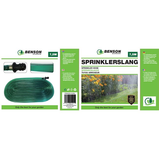 Benson Sprinklerslang - Optimale besproeiing - 7,5 meter - Groen