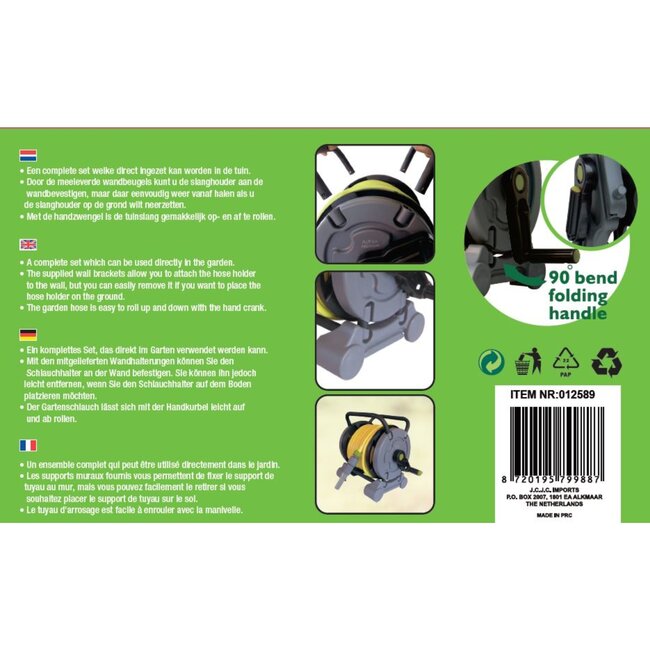 Benson Slanghaspel set - 2-in-1 - 15 meter slang - Inclusief wandbeugels