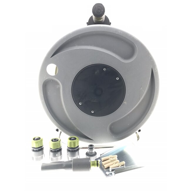 Benson Slanghaspel set - 2-in-1 - 25 meter - Inclusief wandbeugels en handzwengel