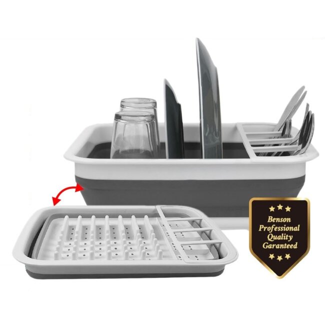 Benson Opvouwbaar afdruiprek - Compact - 38 x 30 x 11 cm - Wit/grijs of wit/groen