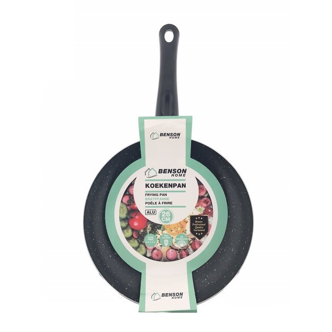 Benson Koekenpan - Aluminium - Anti-aanbaklaag - 26 cm - Koele handgreep - Eenvoudig te reinigen
