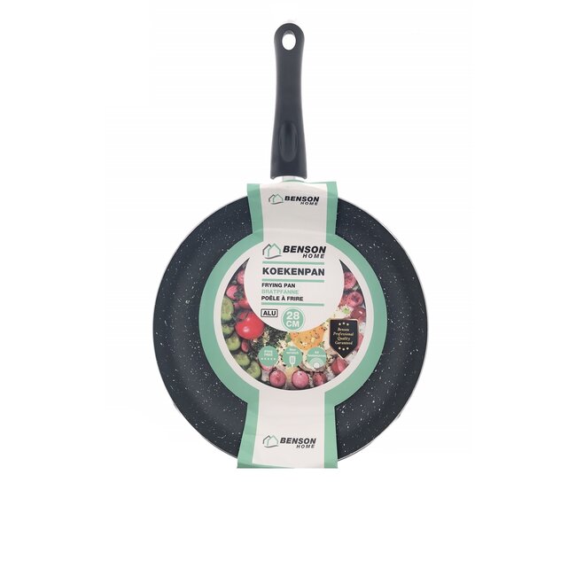 Benson Koekenpan - Marmer - Anti-aanbaklaag - Koele handgreep - 28 cm - Aluminium